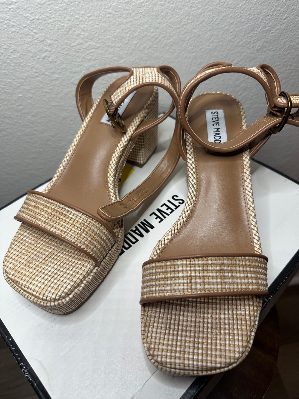 Steve Madden Platform Block Heel Sandals - Brown